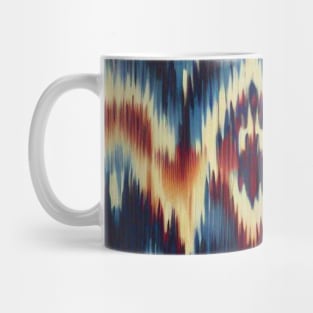 Blue, beige and brown Ikat Pattern Mug